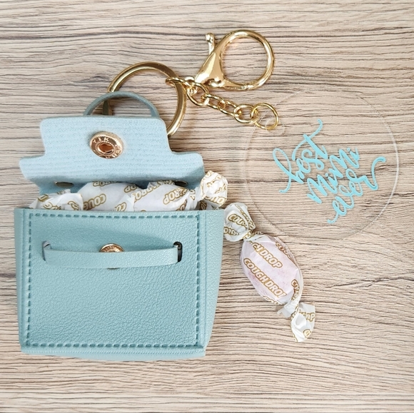 MIMI GIFT!!! Mini Purse Keychain with Laser Engraved Charm - " Best Mimi Ever" - Picture 6 of 12